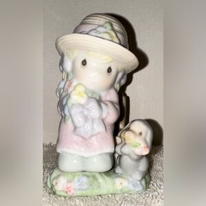 Vintage 1997 Precious Moments Ceramic Salt Pepper Shaker Set Seasoned With Smile